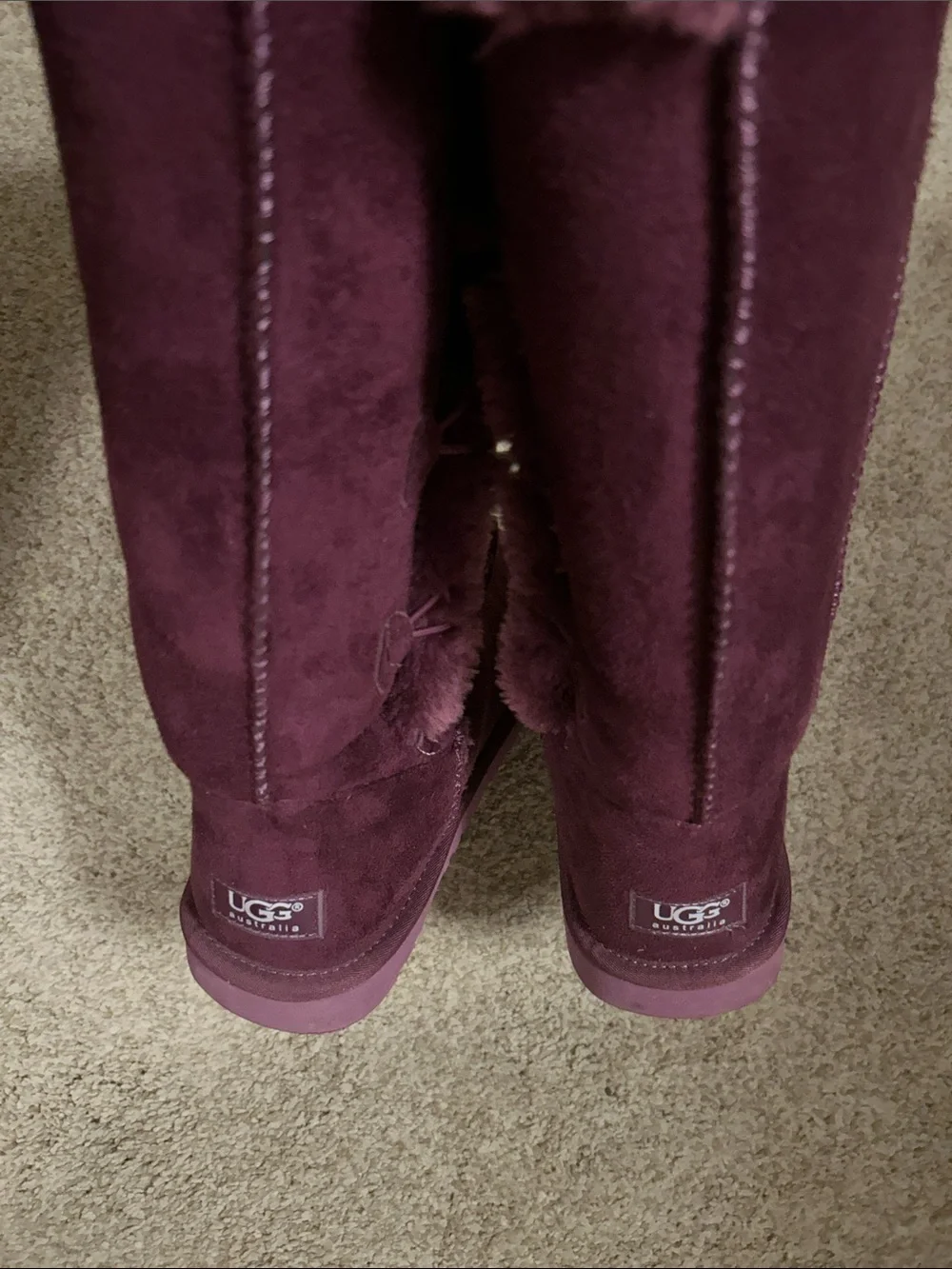 UGG Women's Purple Button-Trim Suede Winter Boots. 9. Perfect condition!
